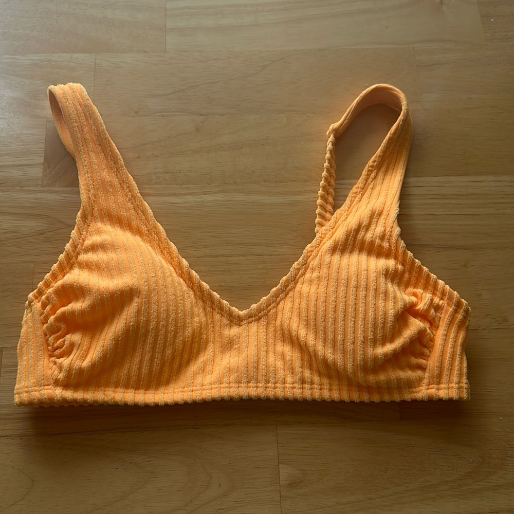 Ribbed orange bikini top